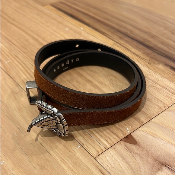 Sandro Brown Suede Leather Belt - Picture 1 of 4